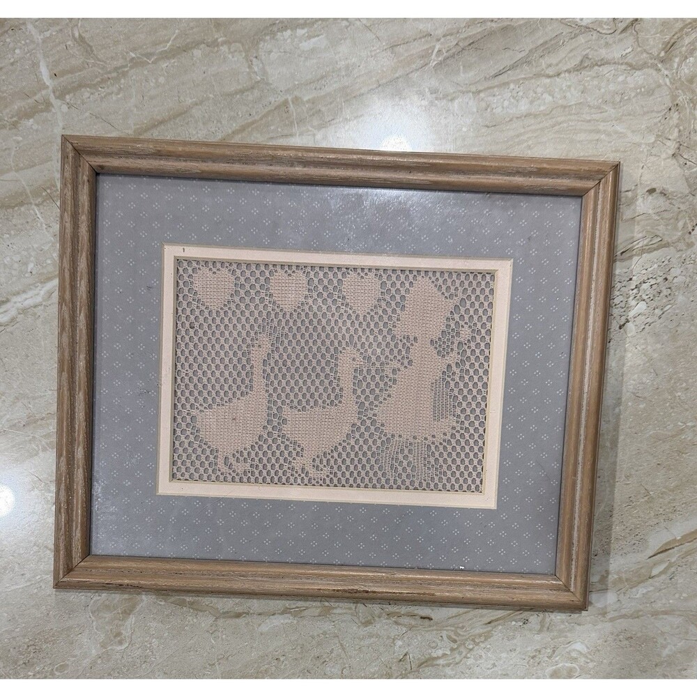 FIGI Graphics NCL-108V Wall Mounted Wood Frame Girl & Geese Design